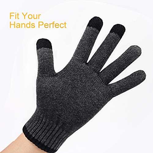 4UMOR Guantes Invierno Pantalla Táctil de Punto Calientes para Hombre Mujer M