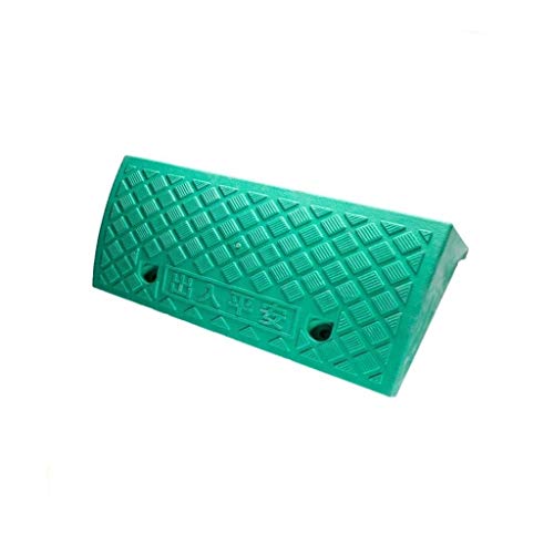 5-15cm plástico Rampas Mat, Antideslizante portátil Silla de Ruedas Servicio de rampas for minusválidos Hospital Mat Comunidad de la Escuela Paso Rampas (Color : Green, Size : 50 * 27 * 9CM)