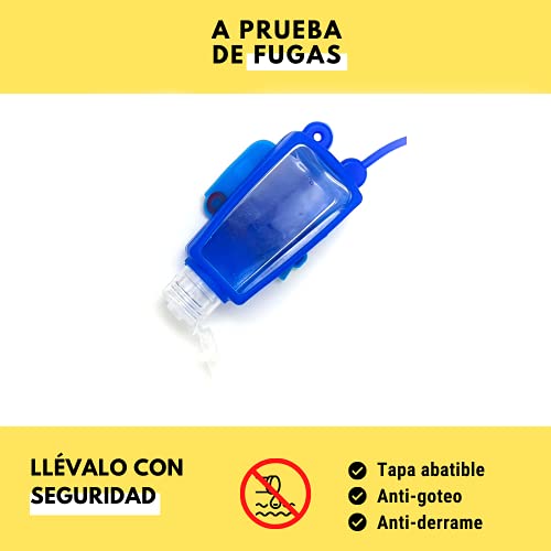 5 Botes dispensadores de Gel 30ml para niñas, diseño Infantil. Botes de Gel pequeños, Recargables, Ideales para Colgar y Llevar en Tus Viajes. (Sirena)