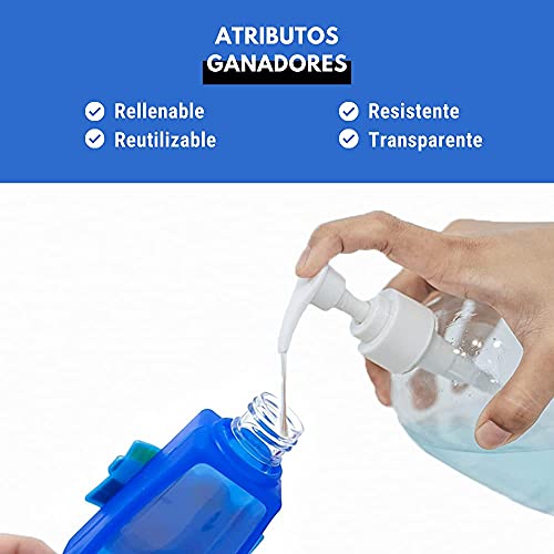 5 Botes dispensadores de Gel 30ml para niñas, diseño Infantil. Botes de Gel pequeños, Recargables, Ideales para Colgar y Llevar en Tus Viajes. (Sirena)