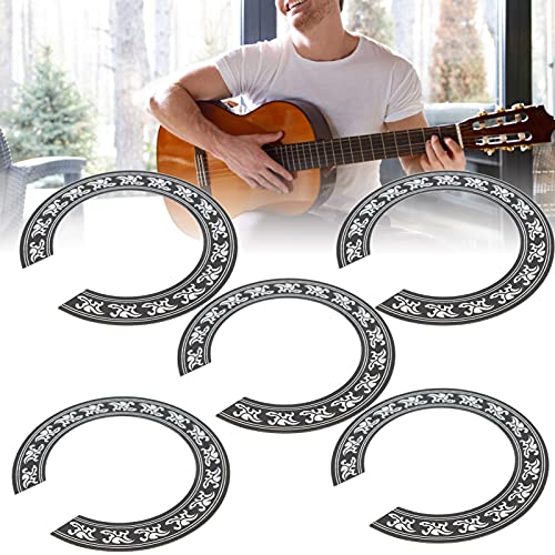 5 pegatinas para agujero de sonido de guitarra, 39 pulgadas, redondas, herramientas de protección del medio ambiente, PVC