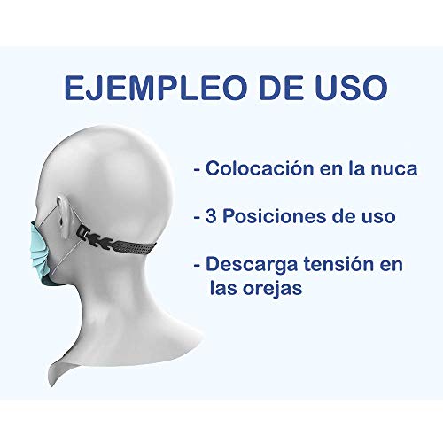 5 Salva Orejas para Mascarillas - Sujeta Mascarillas ajustable, extensor/gancho salva orejas para mascarillas, Pack de 5 Salvaorejas