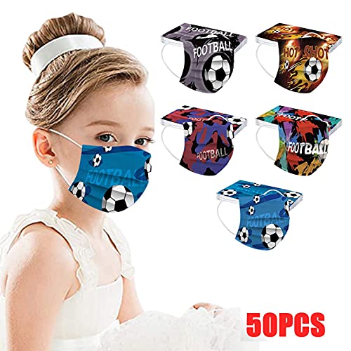 50 Piezas Mascarillas Niños, Mascarilla Niño, Máscara Infantil, Mascarillas Infantiles, 50 pcs Máscaraes con Estampado de Estrellas Mariposas, Universal Para niño y Niñas