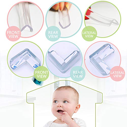 6 m Protector de esquinas para niños transparentes,8 protectores suaves,seguridad para proteger las esquinas de mesas,armarios