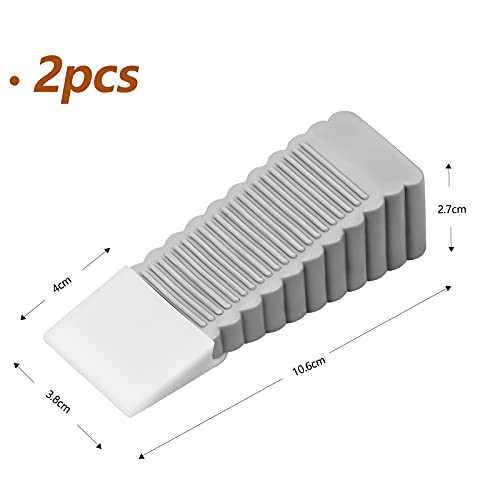 6 Piezas Cuñas de Puerta de Goma, Tope de Puerta Antideslizante para Suelo Baldosas Parquet Alfombras - Gris