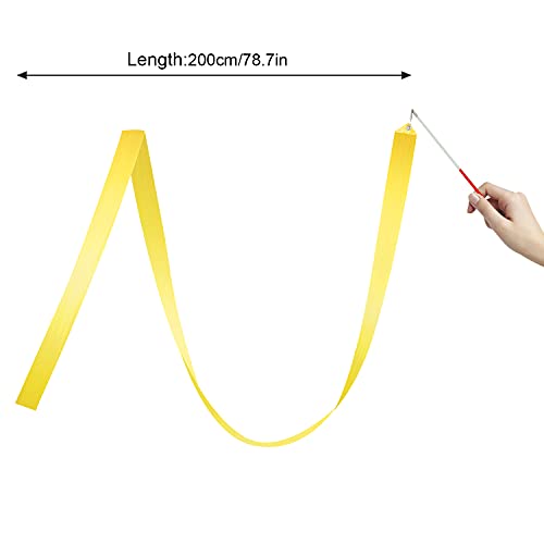 6 piezas de coloridas bandas de baile, serpentinas con juego de palos, banda rítmica arcoíris de 2m, banda de gimnasia, banda giratoria, banda rítmica, bandas de cinta de gimnasia para niños niñas