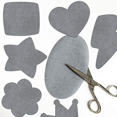 6 rodilleras color Gris claro termoadhesivas de plancha. Coderas para proteger tu ropa y reparación de pantalones, chaquetas, jerseys, camisas. 16 x 10 cm. RP12C