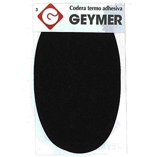 6 rodilleras color Negro termoadhesivas de plancha. Coderas para proteger tu ropa y reparación de pantalones, chaquetas, jerseys, camisas. 16 x 10 cm.