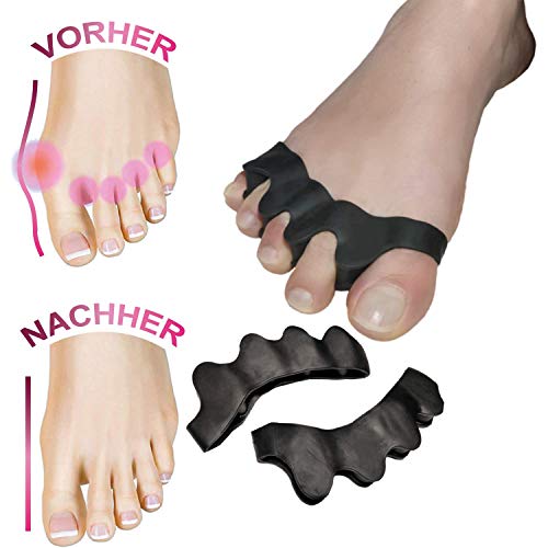 6 separadores de dedos para hallux valgus para hombre y mujer. Protector del pulpejo, también para zapatos. Corrección de dedo en martillo, almohadilla para el pulpejo, sobrehueso