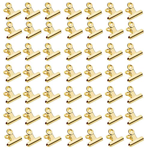 60 Pack Bulldog Papel Clips, Clips de Bisagra, Acero Inoxidable Clips de Papel, Clip Metal Bulldog Clips, Pinzas de Papel Metálicas para etiquetas bolsas,imágenes, y uso de la cocina casera (22mm)