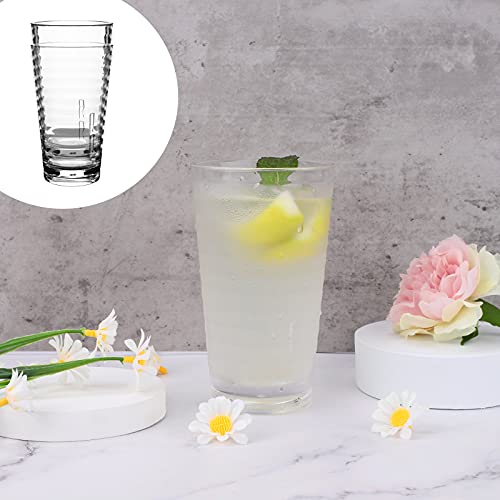 6Pcs 385 ml Vasos Apilables Plástico Premium Irrompible Reutilizable,Vaso Transparente Reutilizable Vasos de Agua de Plástico Acrílico Reutilizables Vasos de Acrílico para Adultos Clear