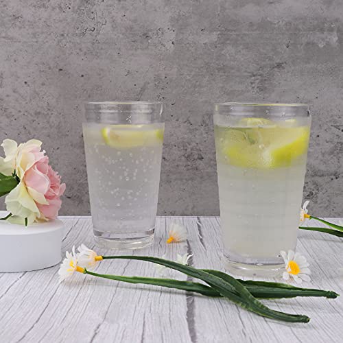 6Pcs 385 ml Vasos Apilables Plástico Premium Irrompible Reutilizable,Vaso Transparente Reutilizable Vasos de Agua de Plástico Acrílico Reutilizables Vasos de Acrílico para Adultos Clear