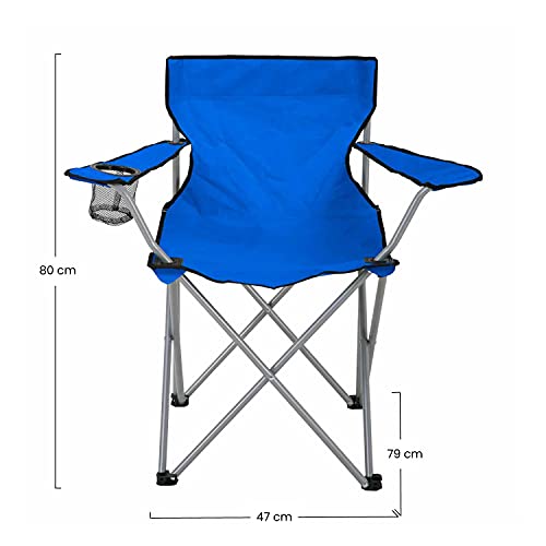 7H SEVEN HOUSE Silla Plegable de Camping con Posavasos 79x47x80cm 7house