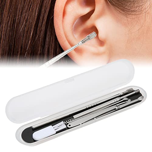 7Pcs Ear Pick - Juego de Herramientas para Limpiar la Cera de los Oídos - Juego de Herramientas Portátiles para Limpiar la Cera de los Oídos - Juego de Ganchos para las Orejas de Acero Inoxidable - Re