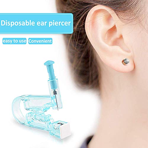 8pcs Unids Piercing Desechable Herramienta Pistola de Piercing de oreja Nariz Herramienta de Perforación Estéril,Pistola Perforadora Ningún Dolor Taladrador ,con algodón de alcohol