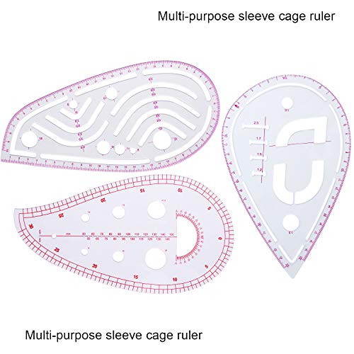 9 Piezas de Regla Métrica Francesa Regla Transparente Biselada Regla de Medida en Forma de Curva de Plástico Juego de Regla de Costura de DIY para Coser Manualidades de Confección, 9 Estilos