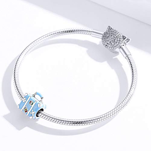 Abalorio para Pulsera Pandora&Chamilia,Abalorio de Plata de Ley 925,Originales Bead Charm para Collare -Maleta Viajar El Mundo