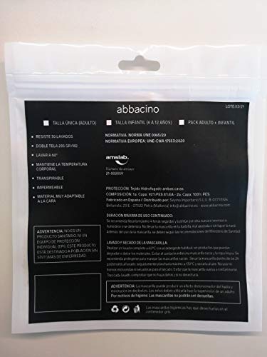 Abbacino mascarilla homologada y lavable para adulto color beige con ajuste nasal