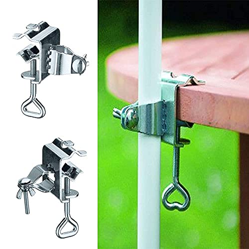 Abrazadera para Sombrilla, Abrazadera De Mesa De Parasol,Soporte Paraguas con Clip Fijo,Portátil Soporte Paraguas Fija Clip para Mesa de Exterior,Clip Fijación de óxido Patio Jardín Sombrilla Titular