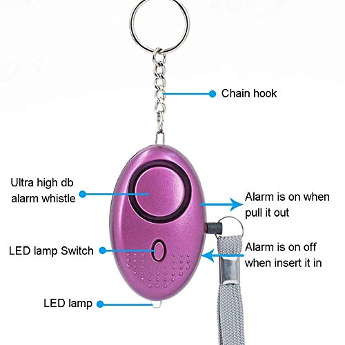 Abree 2PCS Alarma Personal,140dB Llavero Alarma Seguridad Autodefensa con Función de Lluminación,Alto Decibeles Dispositivo de Alarma para Mujeres,Niños,Ancianos,Turno Nocturno,Montañismo,Ciclismo