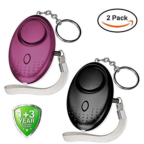 Abree 2PCS Alarma Personal,140dB Llavero Alarma Seguridad Autodefensa con Función de Lluminación,Alto Decibeles Dispositivo de Alarma para Mujeres,Niños,Ancianos,Turno Nocturno,Montañismo,Ciclismo