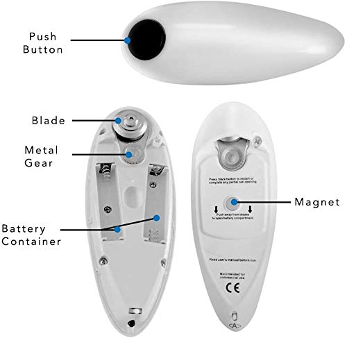 Abrelatas eléctrico Lata Eléctrica Automática + Frasco De Botella Libre Grip Mate Abridor De Batería Funciona Con Manos Libres Para Personas Mayores