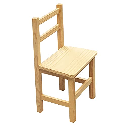 Acan Reggo - Silla pequeña para niños 57 x 30,5 x 25,5 cm. Silla Infantil de Madera Natural sin Tratar, decoración hogar