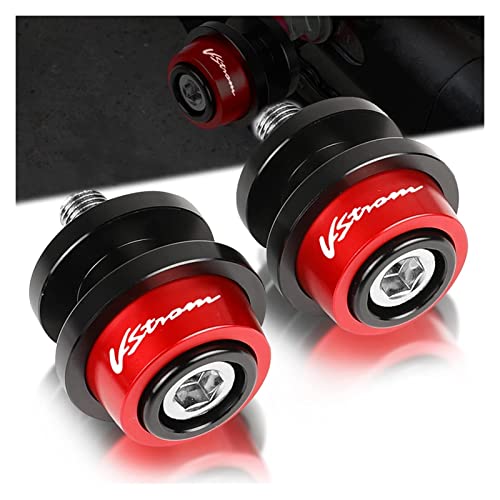 Accesorios Moto Spoolms Spools Motorcycle Swingarm Spools Slider 8mm Tornillos de Soporte STORDARM Protector Slider for su-zu-ki v- Strom 650 V-STROM650 Vstrom Todo el año (Color: Rojo)