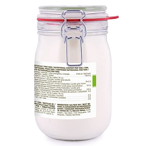 Aceite puro de coco virgen extra orgánico MeaVita 1 Litre (1 X 1000 ml)