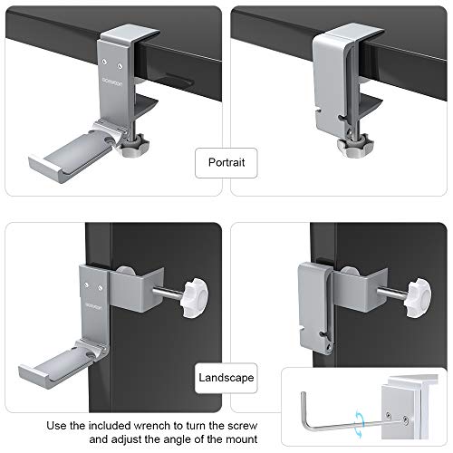 aceyoon Soporte Auriculares Ajustable Soporte Cascos Aluminio Gancho Universal Headset Stand Silicona Plegable Headphone Hanger para Auriculares Bluetooth, Auriculares Gaming, Sony, Bose (Plata)