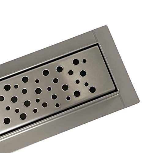 Acezanble - Canaleta de ducha de acero inoxidable sifón de desagüe para cuarto de baño rectangular en modelo O 70 cm