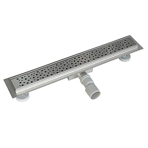 Acezanble - Canaleta de ducha de acero inoxidable sifón de desagüe para cuarto de baño rectangular en modelo O 70 cm