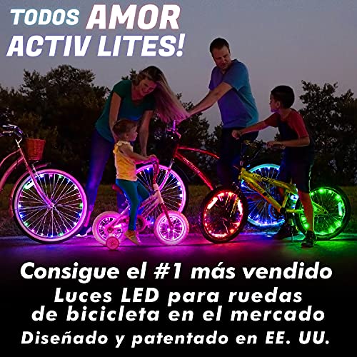 Activ Life Luces LED para Ruedas (1 neumático, Verde) Divertidas Luces de radios de Bicicleta, Regalos para papá, mamá, niños