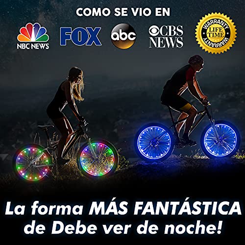 Activ Life Luces LED Ruedas de bicis (Set de 2 Azul). Regalo navideño o de cumpleaños Ideal para niños de 3+, jóvenes y Adultos. Top Idea Original del 2020 para Padres, Hermanos y tíos.