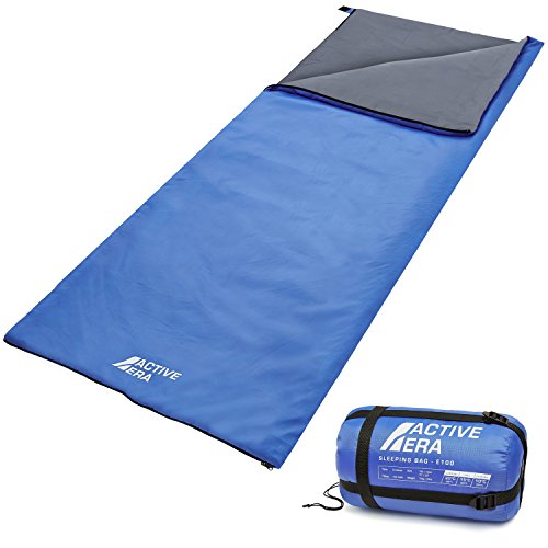 Active Era Saco de Dormir Ultraligero Resistente al Desgarro y al Agua. con Bolsa de Compresión Clima Cálido, Fiesta de Pijamas, Camping al Aire Libre y Excursión en los Meses de Verano