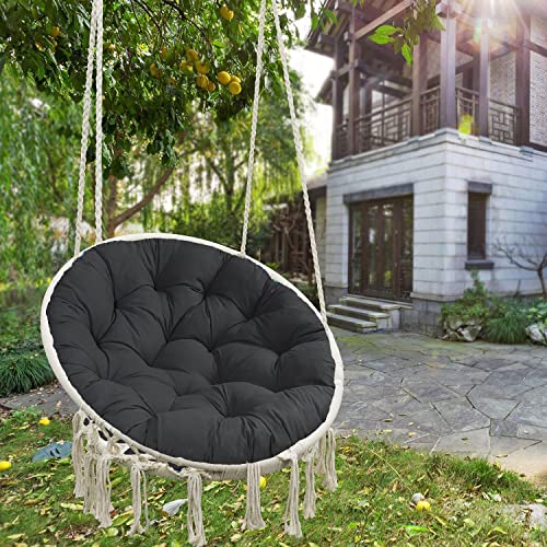 ACUY Cojin en papasan Sillon Ø40cm Redondo Grande en Silla Colgante Jardin Relleno de algodón para muñecas Ideal para la Decoración de Cocina y Sala