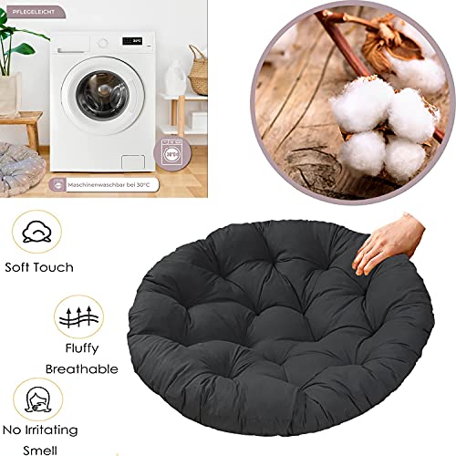 ACUY Cojin en papasan Sillon Ø40cm Redondo Grande en Silla Colgante Jardin Relleno de algodón para muñecas Ideal para la Decoración de Cocina y Sala