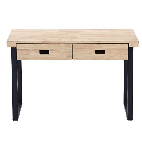 Adec Group Natural, Mesa Estudio con 2 Cajones, Mesa de Despacho, Mesa de Escritorio, Color Roble Salvaje y Negro, Medidas: 120 cm (Largo) x 60 cm (Ancho) x 75 cm (Alto)