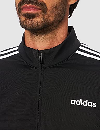 adidas E 3S TT TRIC Caqueta con Cremallera, Hombre, Negro (Black/White), L