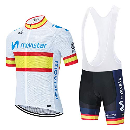 ADKE - Camiseta de ciclismo de manga corta para hombre con tirantes 3D de gel acolchados y pantalones cortos transpirables para bicicleta de montaña, Hombre, M-wt3, medium