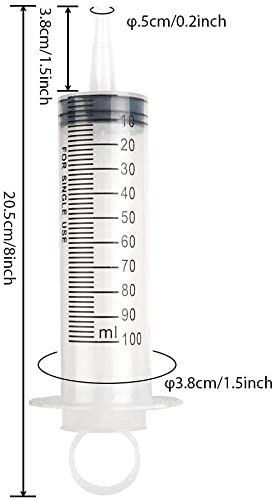 Adoc 1 Unidad Jeringuilla de 100ml, Jeringas Desechables para Laboratorios Científicos, Dispensación, Medición, Riego, Múltiples Usos