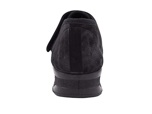 Aerosoft Calzado elástico de velcro para mujer, sin presión, para pies sensibles, apto para Hallux Valgus y material interior: Dermatest muy bueno, color Negro, talla 37 EU