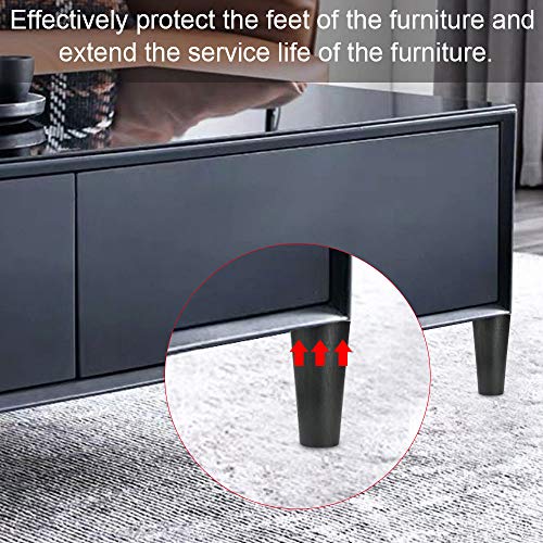 AFASOES 4 Pcs Patas Sofas Altas 12 cm Patas de Sofás Salón Plastico Patas Sofa Negras Patas para Sillones Altas Patas para Sofás Sillones Mesitas de Noche Mueble + 4 Placa Metalica + 16 Tornillos