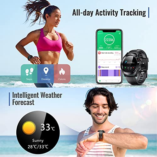 AGPTEK Smartwatch, Reloj Inteligente 1.3 Inch HD con Control de Podómetro Pulsómetro Cronómetro Calorías Monitoreo del Sueño, Pulsera Actividad de Fitness IP68 con Correa Repuesta