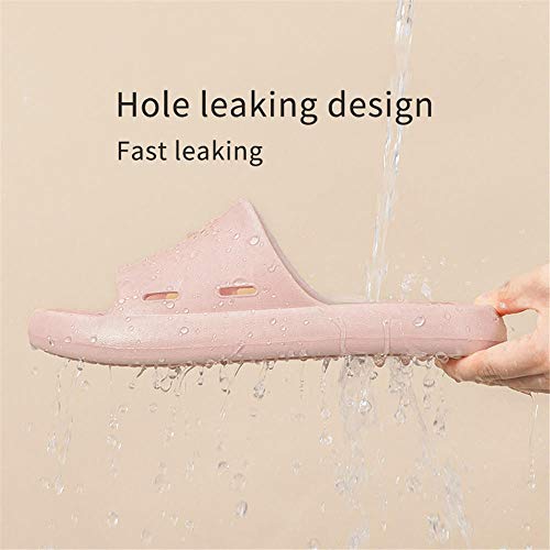 Agujero con fugas Baño Inicio Sandalias EVA Zapatillas Antideslizante Baño Ducha Zapatilla  Hombres y Mujeres Zapatos de Casa de Verano Zapatillas de Piscina Ducha Cuarto de Baño,Gray,40-41