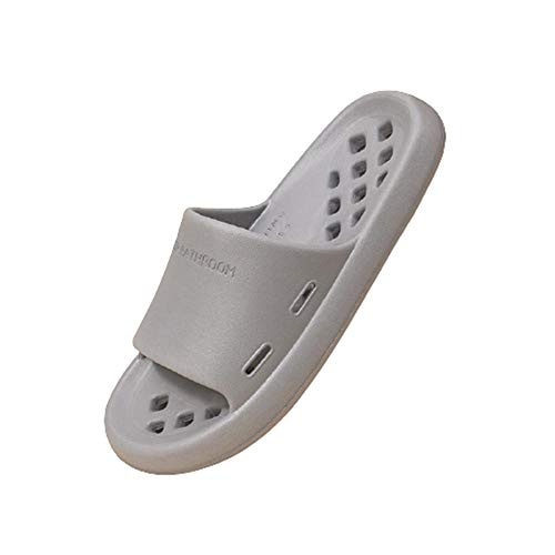 Agujero con fugas Baño Inicio Sandalias EVA Zapatillas Antideslizante Baño Ducha Zapatilla  Hombres y Mujeres Zapatos de Casa de Verano Zapatillas de Piscina Ducha Cuarto de Baño,Gray,40-41