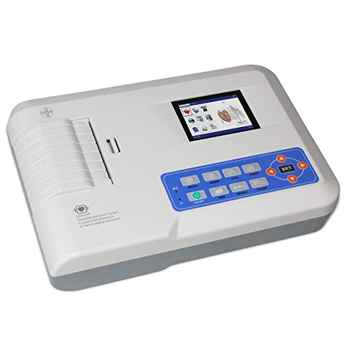 AIESI® Electrocardiografo portatil profesional 3 canales con interpretación ECG300G con software para conexión a PC y impresora térmica integrada de alta resolución # Garantía 24 meses