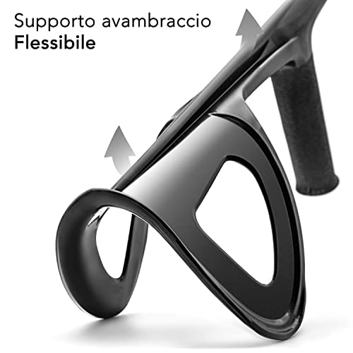 AIESI® Muleta para adulto regulables ortopédica ligera color negro en aluminio anodizado # Garantía 24 meses