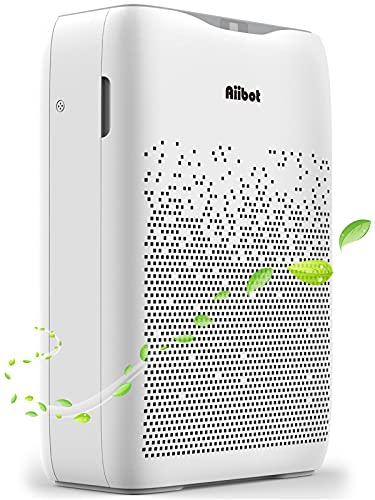 Aiibot Purificador de Aire con Filtro HEPA Carbón Activado,hasta 55 m² para 99,97% Polvo,Olor,Pelos Animales,Humo,Alérgenos en Aire, Función de Temporizador, CADR 210m³/h.