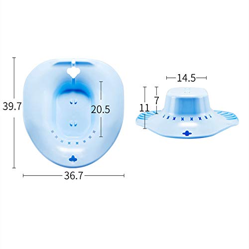 AIITLLYNA Bidé Portátil para Inodoro,Baños de Asiento Hemorroides Bidé para WC Bidé de Viaje Portátil para Alivio Perineal y Episiotomía Cuidado Posparto Mujeres Embarazadas y Ancianos (Azul)